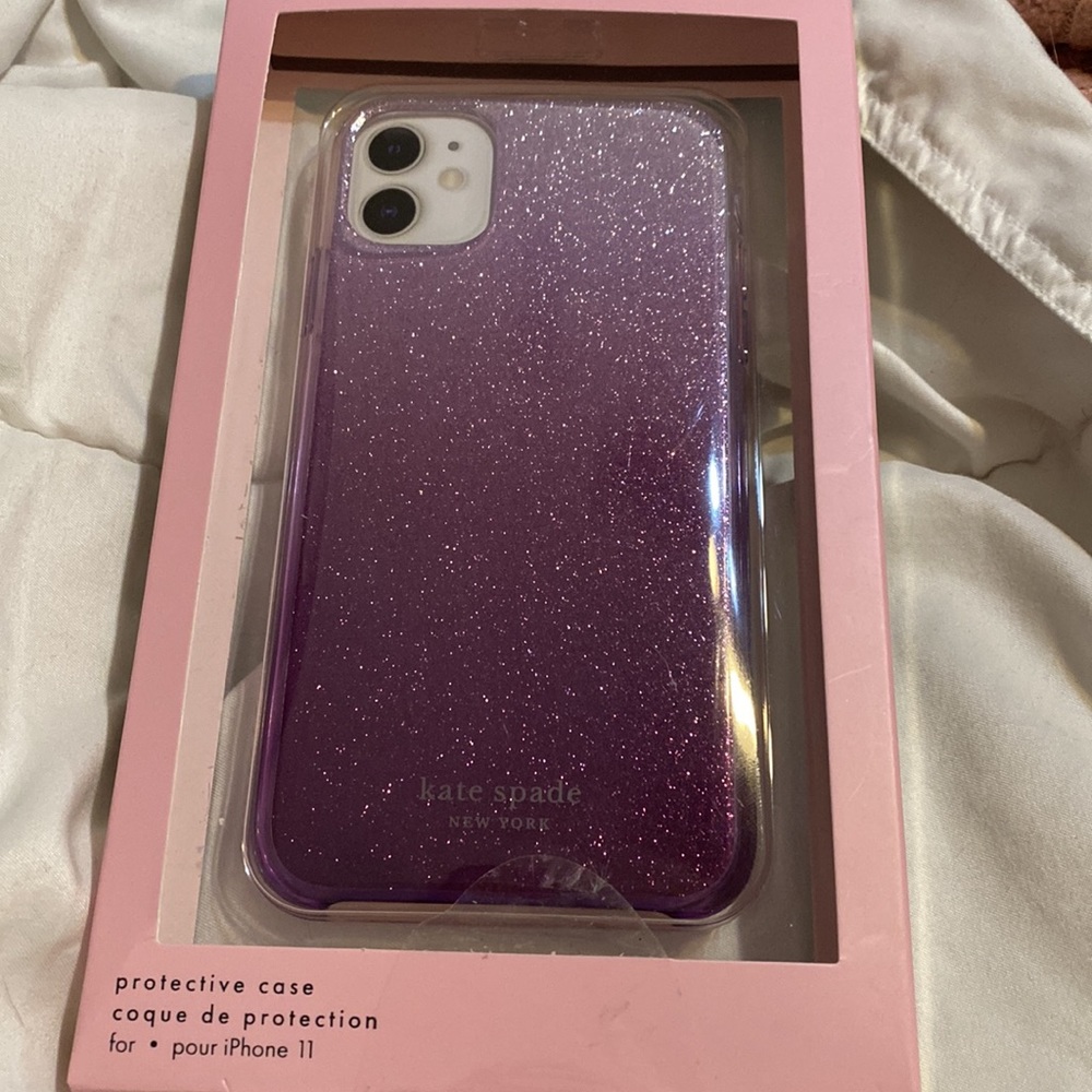 Purple glitter sparkle Kate Spade Case